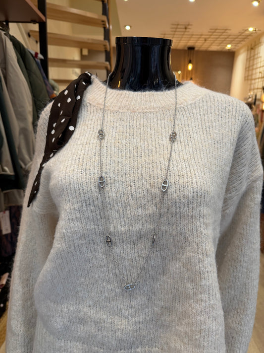 Collier Sautoir Oslo – Acier inoxydable argenté