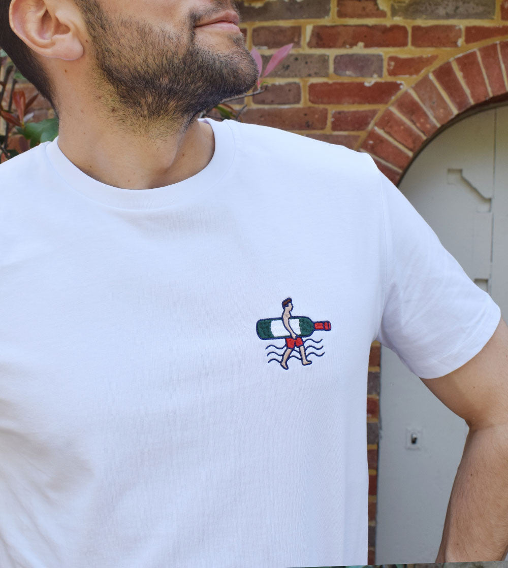 T shirt brodé - surf vin