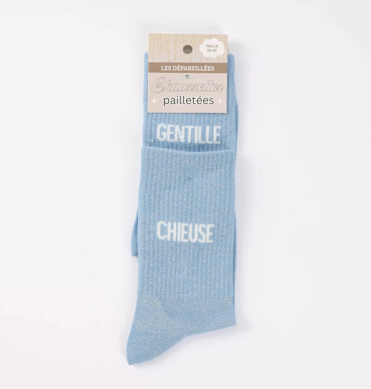 Chaussettes pailletées - Gentille/Chieuse