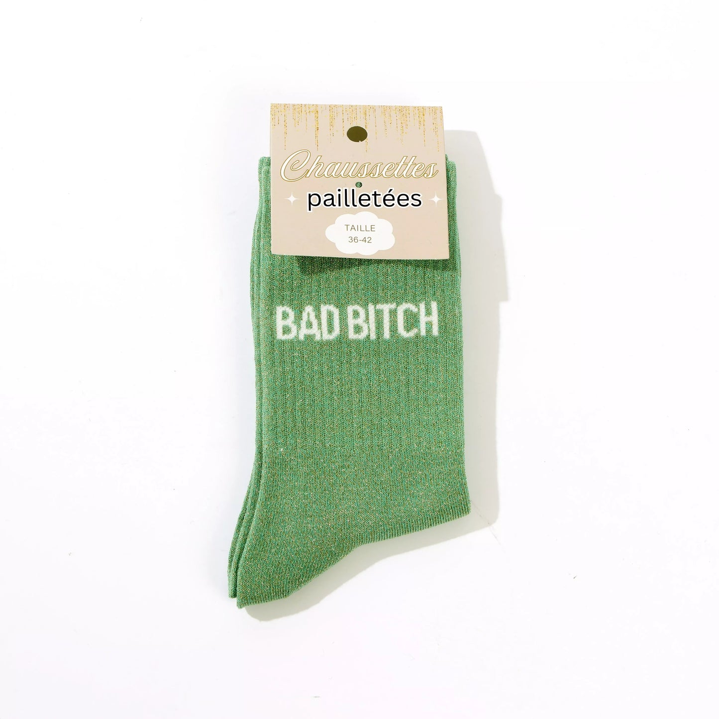 Chaussettes pailletées - Bad bitch