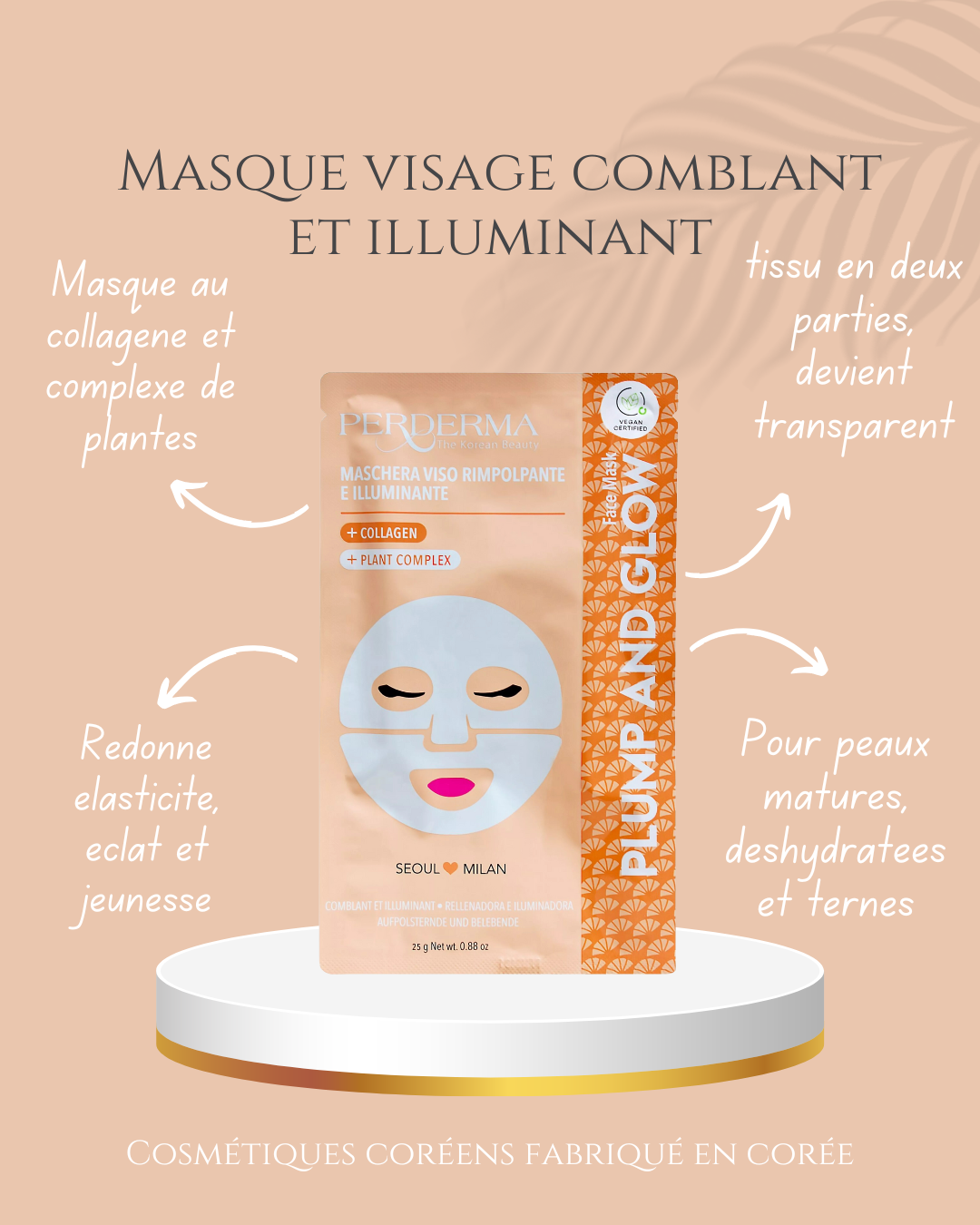 Masque visage comblant et illuminant