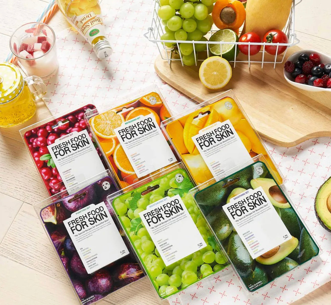 Set 5 masques repulpant superfood