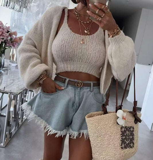 Ensemble Clarisse – Top & Gilet Fluide (Plusieurs couleurs)