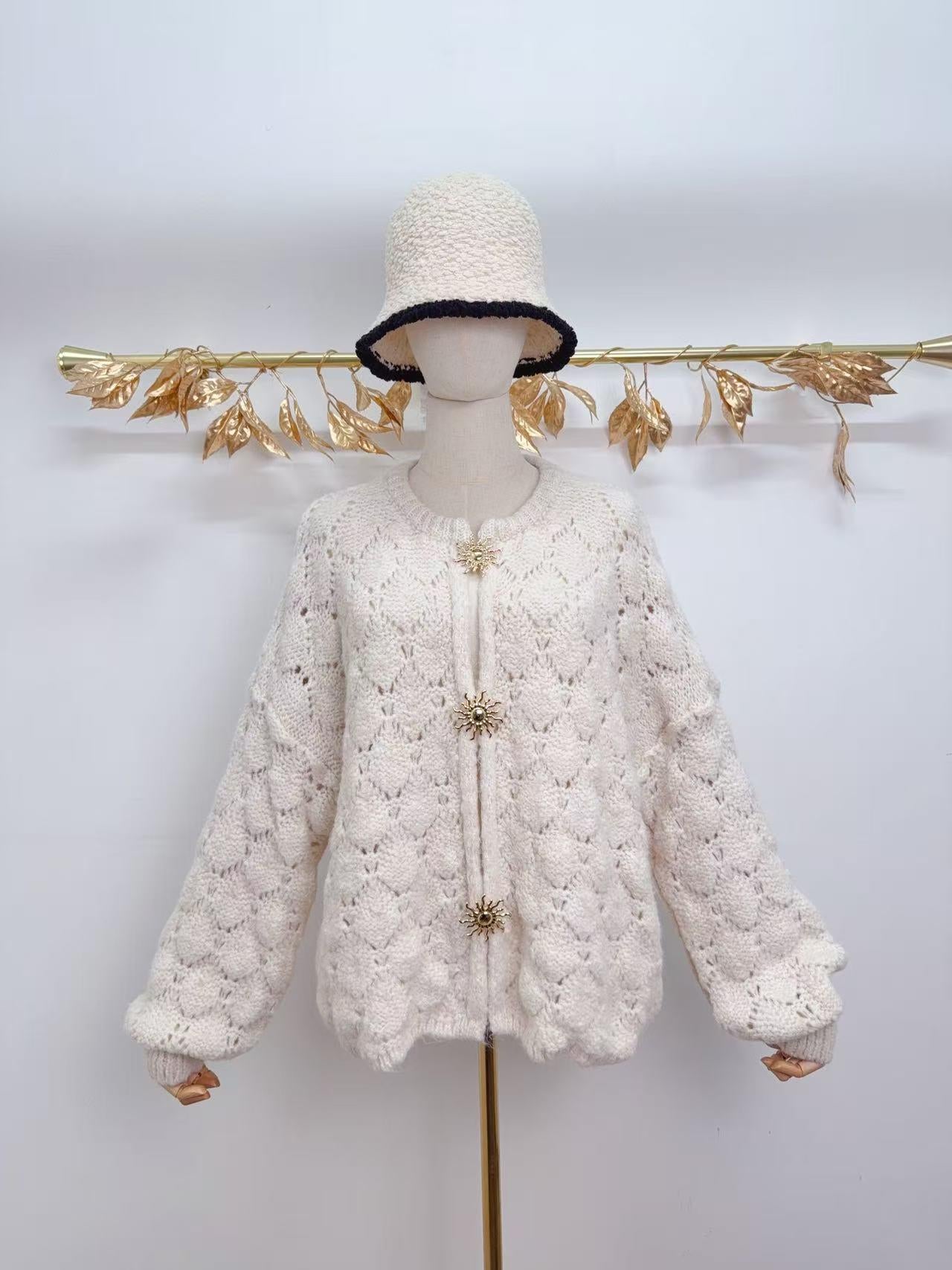 Gilet Hortense – Maille épaisse & ajourée (Plusieurs coloris)