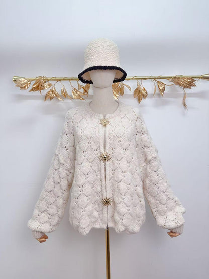 Gilet Hortense – Maille épaisse & ajourée (Plusieurs coloris)