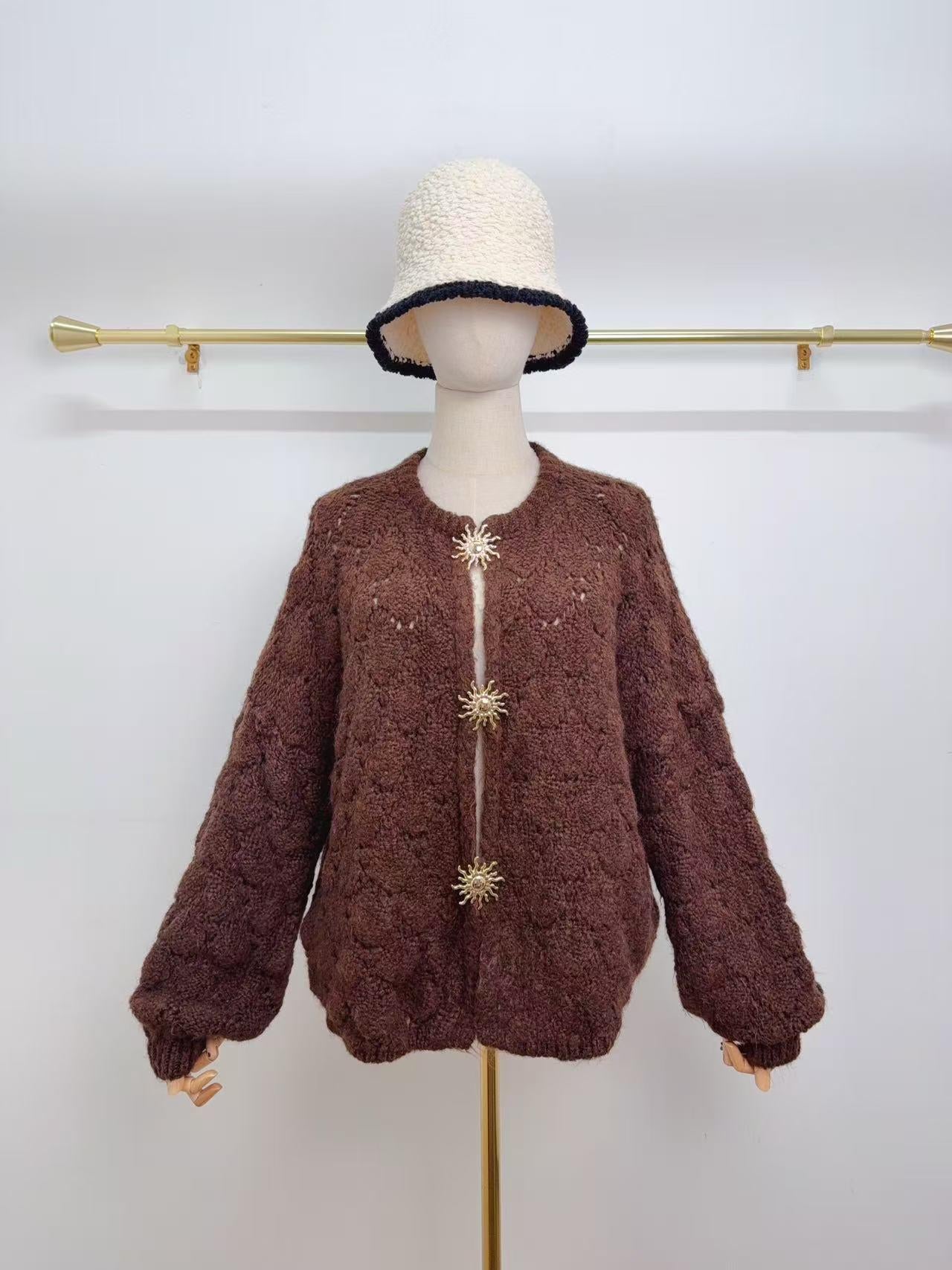 Gilet Hortense – Maille épaisse & ajourée (Plusieurs coloris)