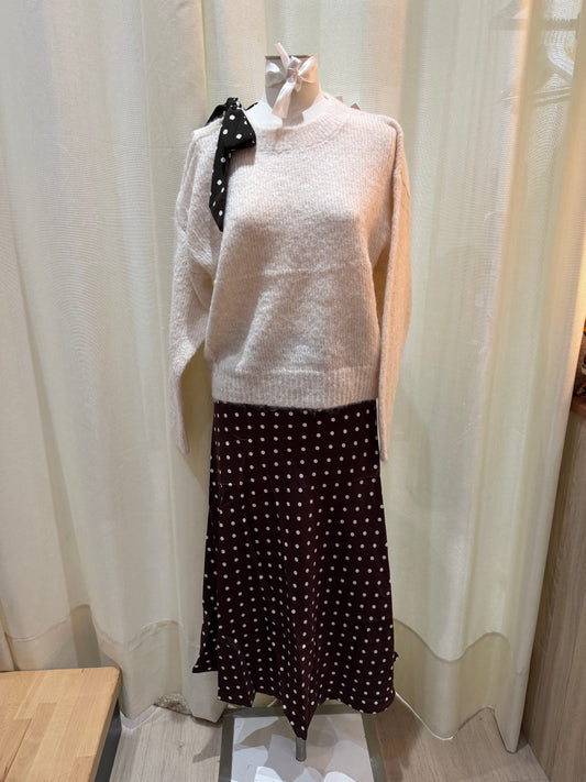 Jupe Albane – Satin & élégance à pois