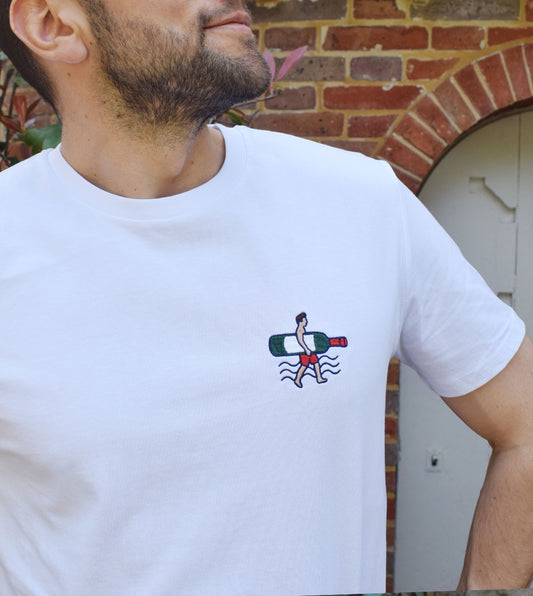 T shirt brodé - surf vin
