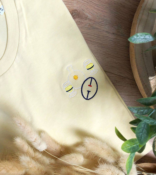 T shirt brodé - Rugby pastis