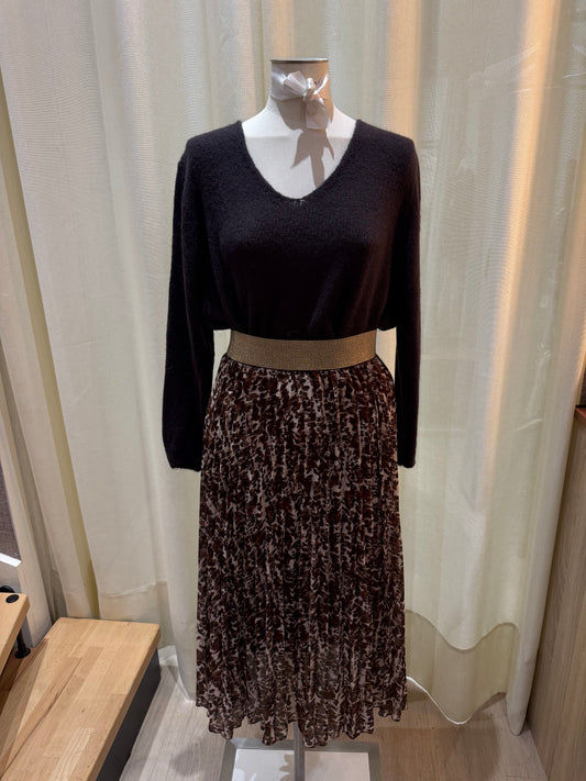 Jupe Morgane – Plissée & Taille Élastique Pailletée