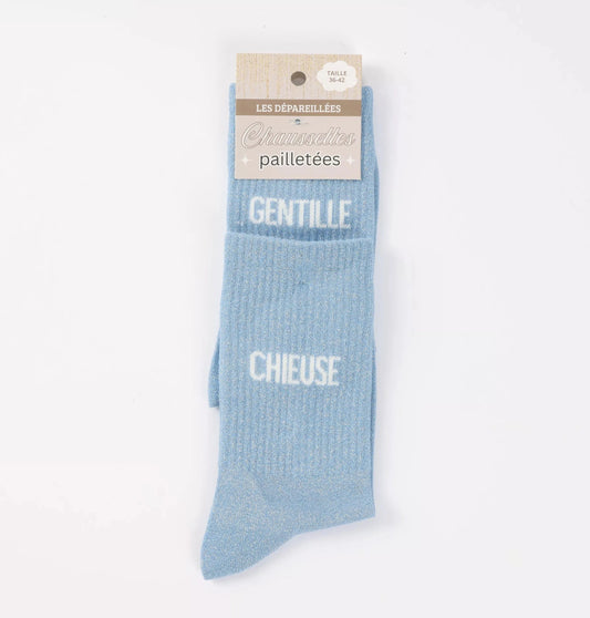 Chaussettes pailletées - Gentille/Chieuse