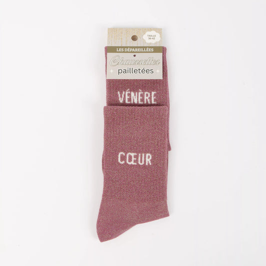Chaussettes pailletées - Coeur/Vénère