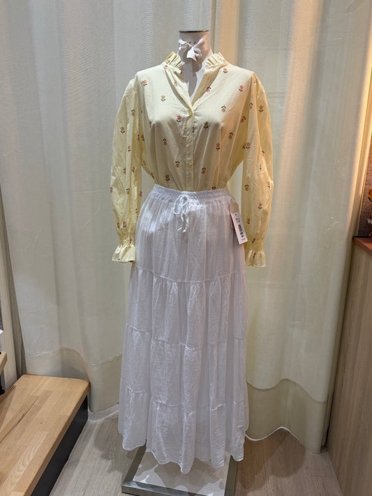 Chemise Emily – Rayures & détails fleuris