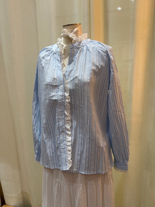 Chemise Mabel – Dentelle & rayures