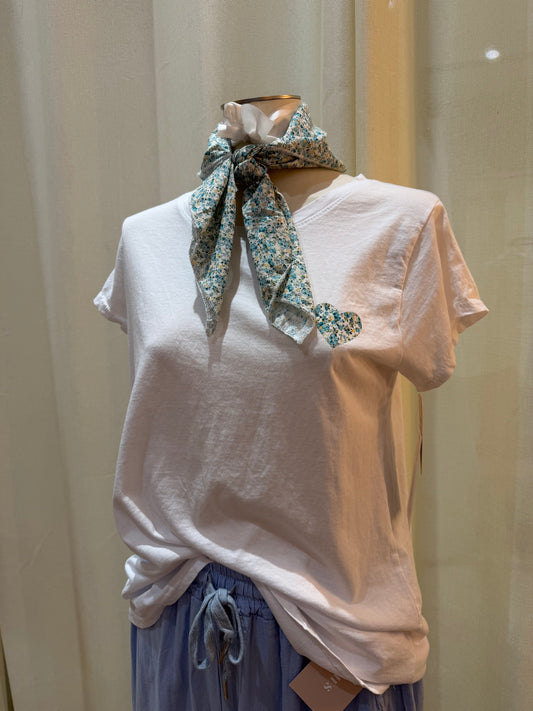 T-shirt Lola – Cœur liberty & foulard assorti