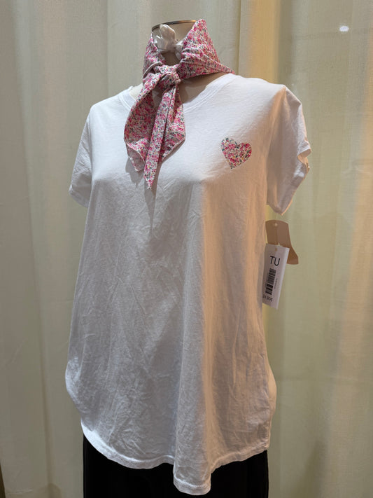T-shirt Lola – Cœur liberty & foulard assorti