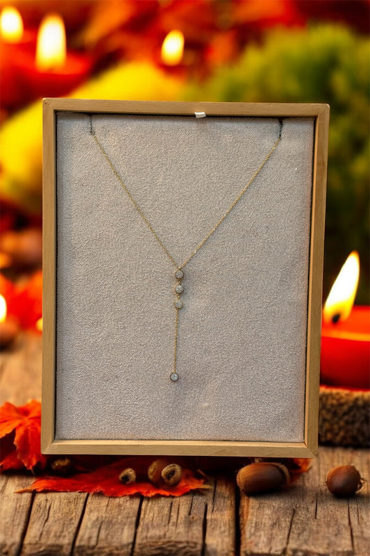 Collier Y Pragues – Acier inoxydable doré