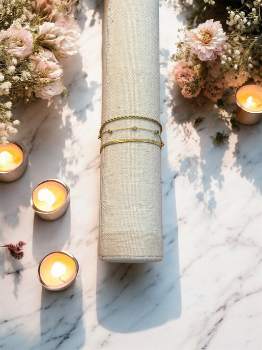 Bracelet réglable Skopje - Acier inoxydable doré